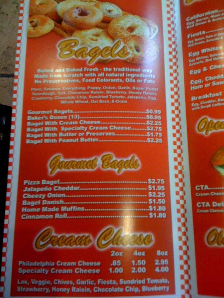 Shirley's Bagel Etc Menu, Menu for Shirley's Bagel Etc, Costa Mesa