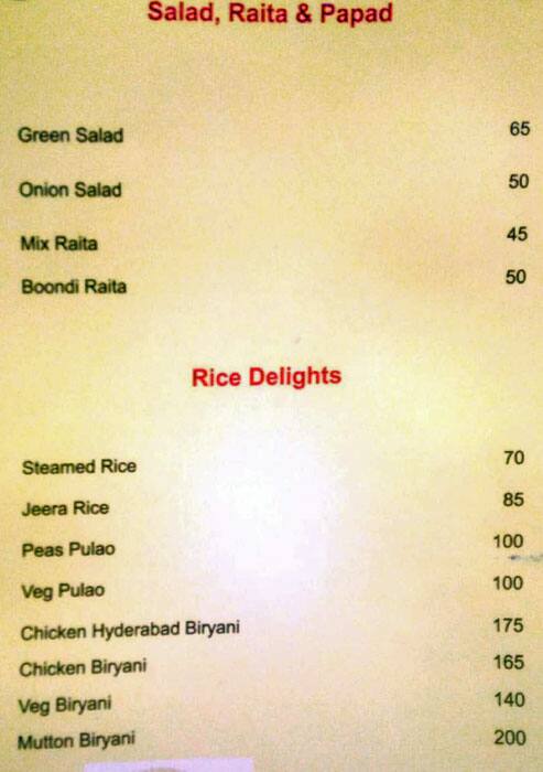 Hotel Garden Villa Menu Patna