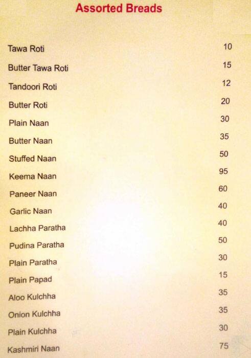 Hotel Garden Villa Menu Patna