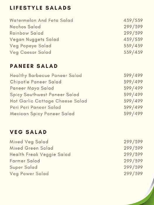 Menu of Veg Salad Company, Chakala, Mumbai