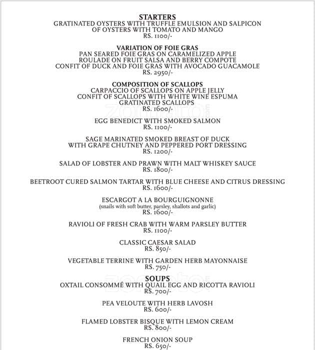 London Grill Cinnamon Grand Menu Zomato Sri Lanka