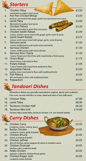 Spice Bello menu