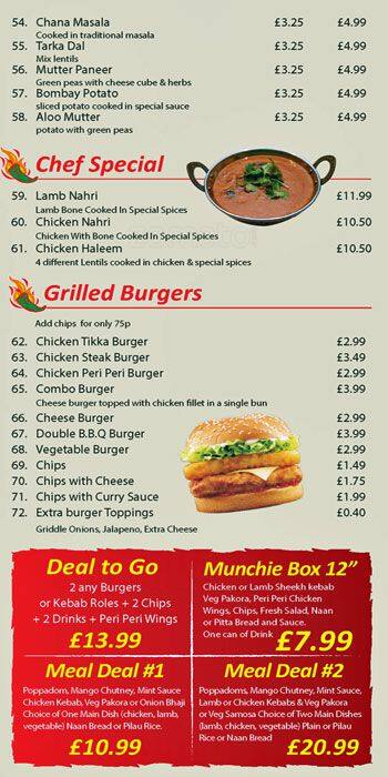 Spice Bello menu