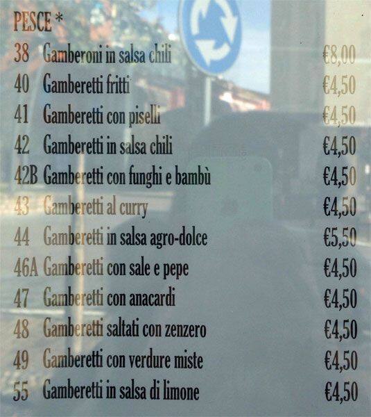 Menu di Da Wang Ristorante Italo Cinese 