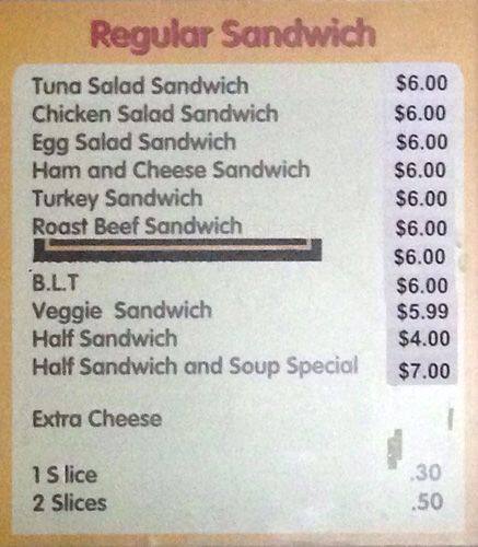 TJ's Deli меню