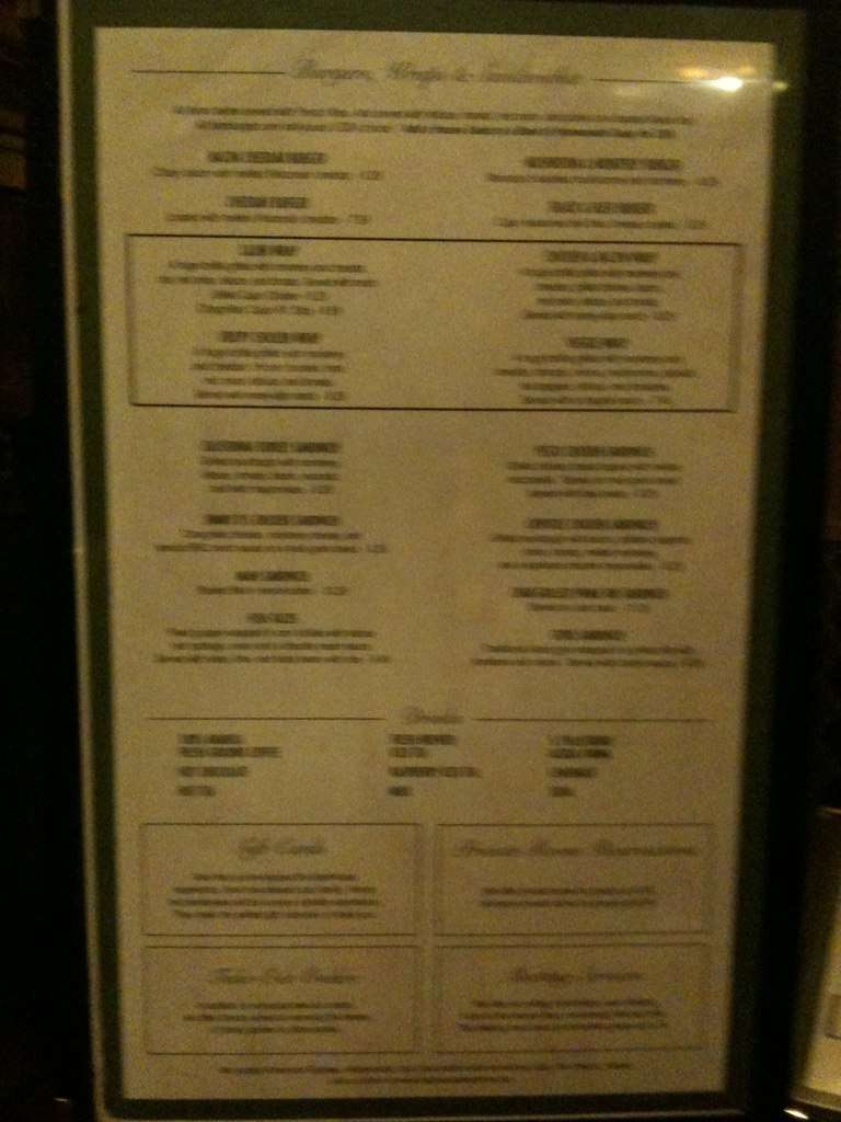 Menu at Boathouse Restaurant, Winona Lake