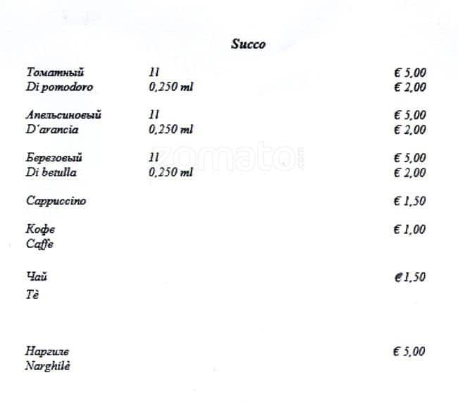 Menu di Matrioska 