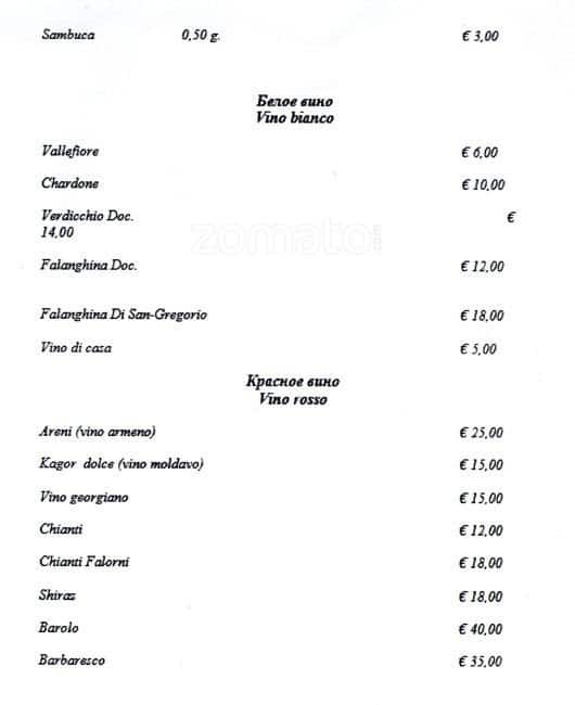 Menu di Matrioska 