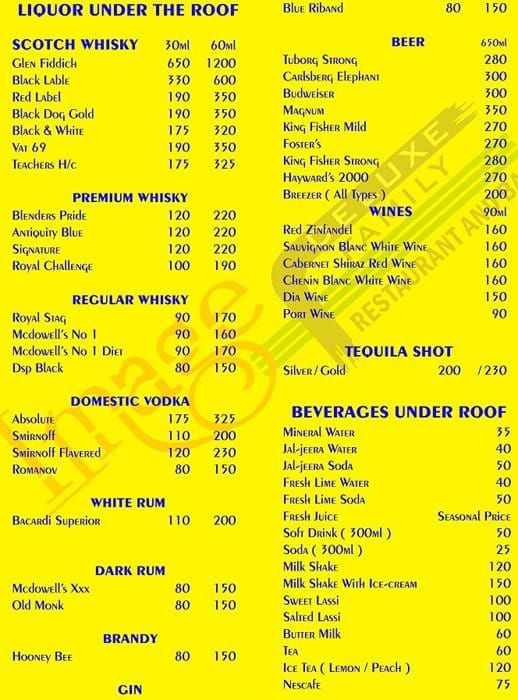 Image Hotel menu