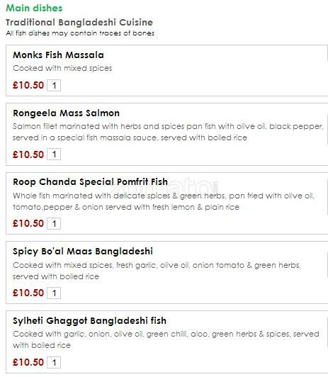 Saffron Indian Cuisine menu