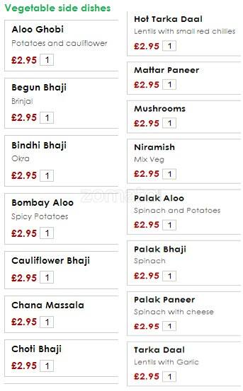 Saffron Indian Cuisine menu