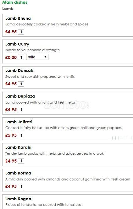 Saffron Indian Cuisine menu