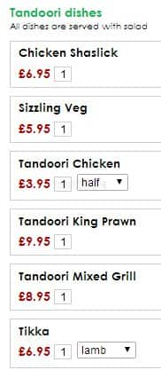 Saffron Indian Cuisine menu