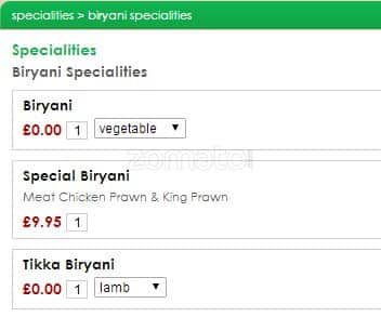 Saffron Indian Cuisine menu