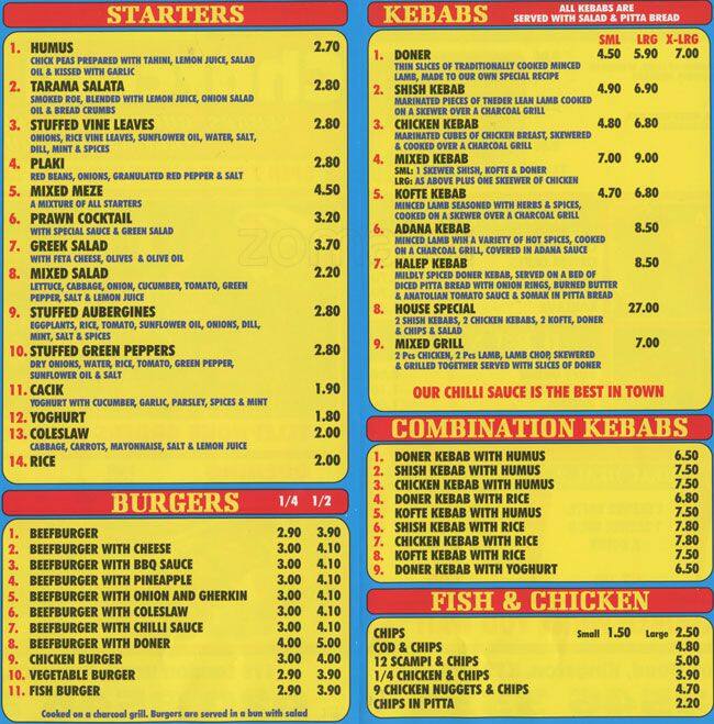 Norbiton Charcoal Grill Menu, Menu for Norbiton Charcoal Grill