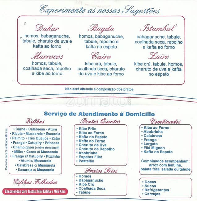 Paco Esfíha cardápio