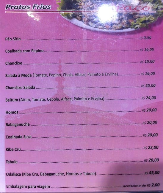 Paco Esfíha cardápio