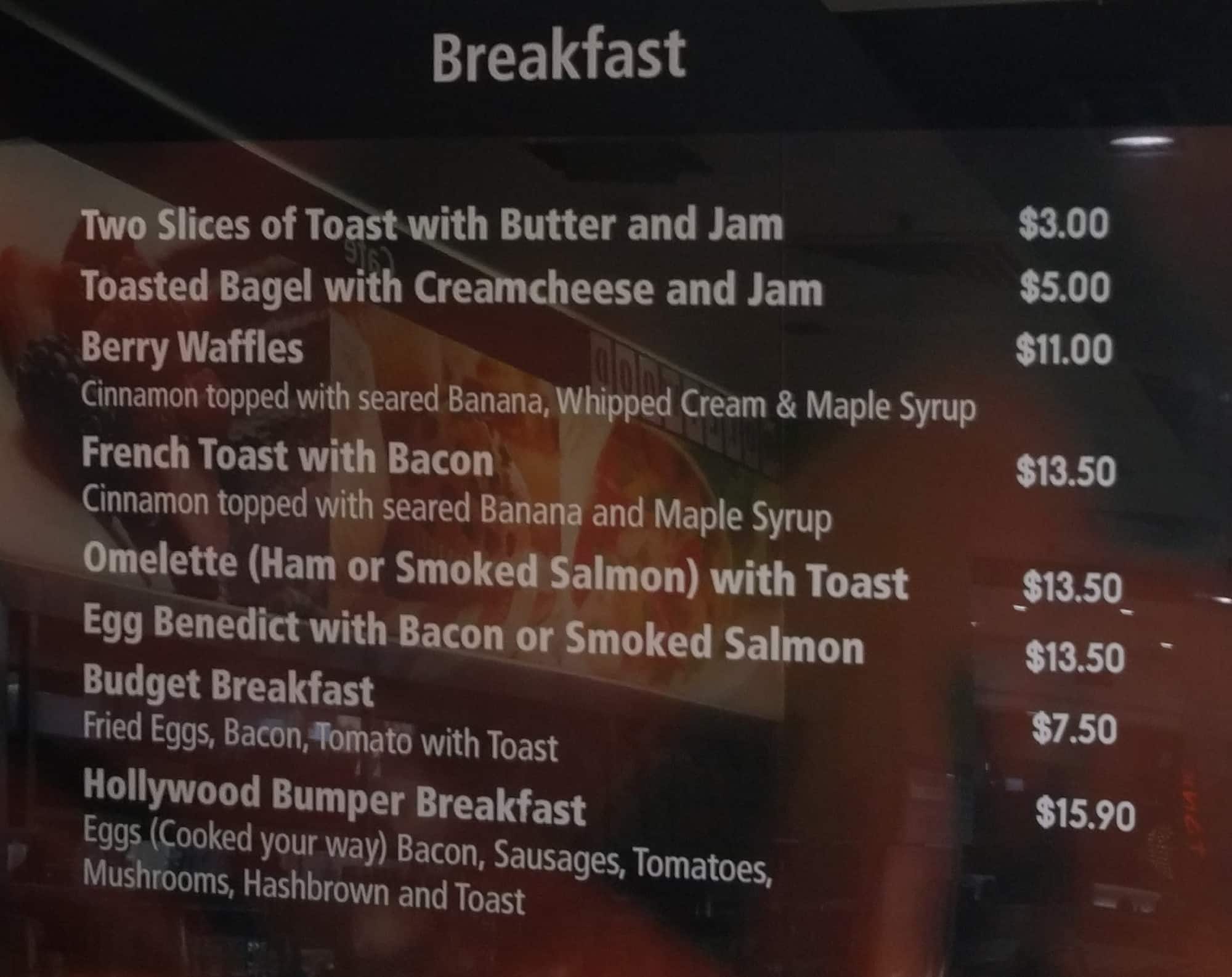 Menu at Hollywood Bakery Espresso, Auckland, 3058 Great N Rd