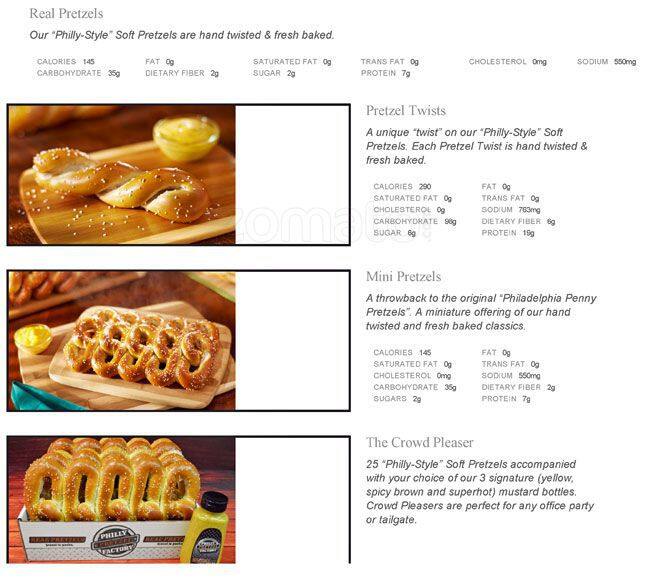 Philly Pretzel Factory Menu, Menu for Philly Pretzel Factory