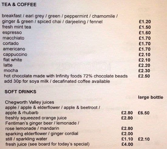 The Clerkenwell Kitchen Menu Menu For The Clerkenwell Kitchen