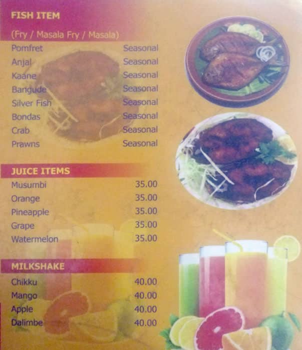 Hotel Chaavadi menu