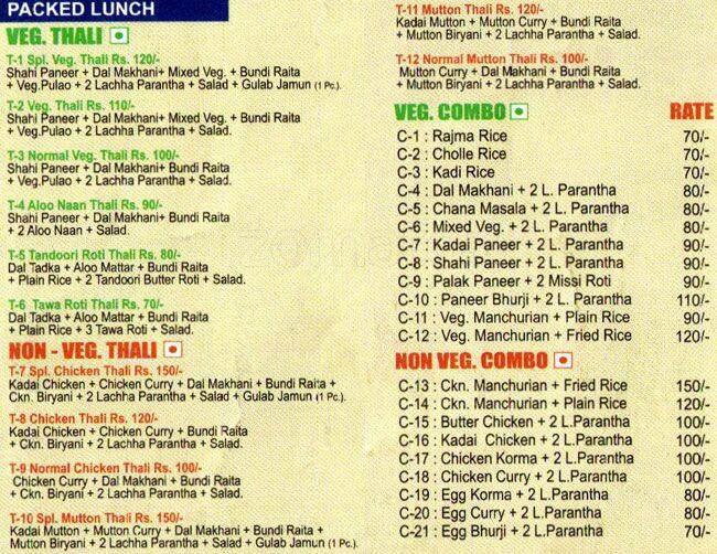 Menu at Fresh KA Food Court, New Delhi