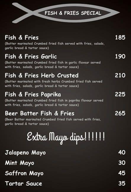 Fish & Fries menu