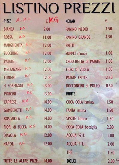Menu di Arcobaleno 