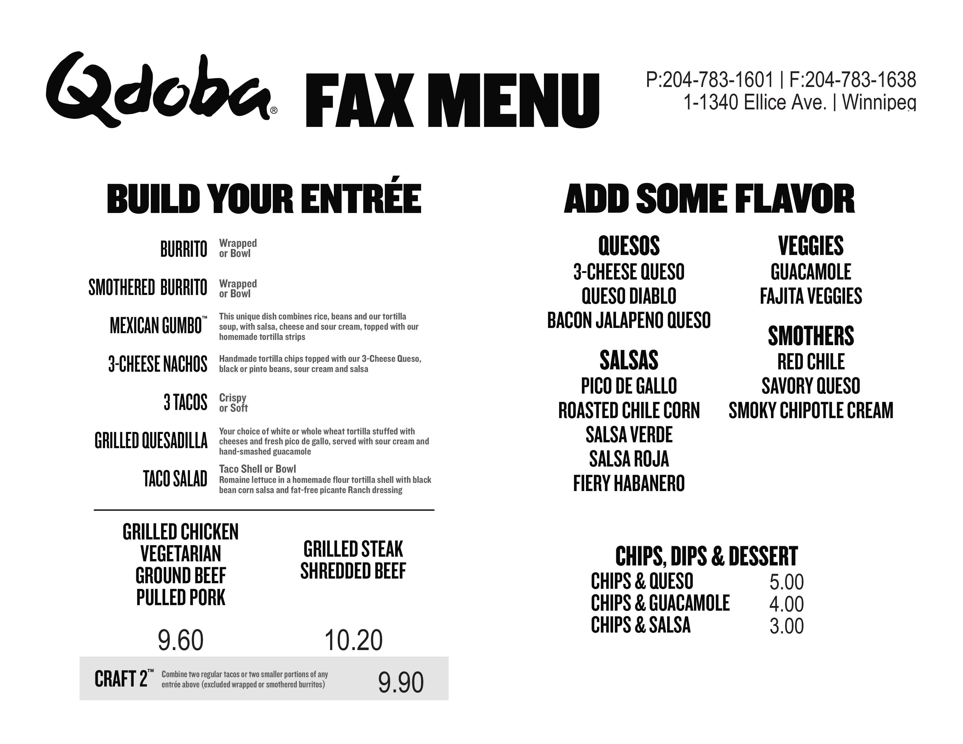 Printable Qdoba Menu Printable World Holiday