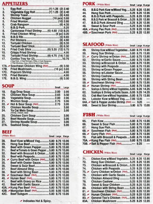 China Delight Menu, Menu for China Delight, Montclare, Chicago