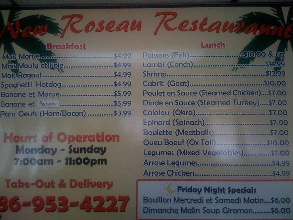 Leroseau Restaurant menu