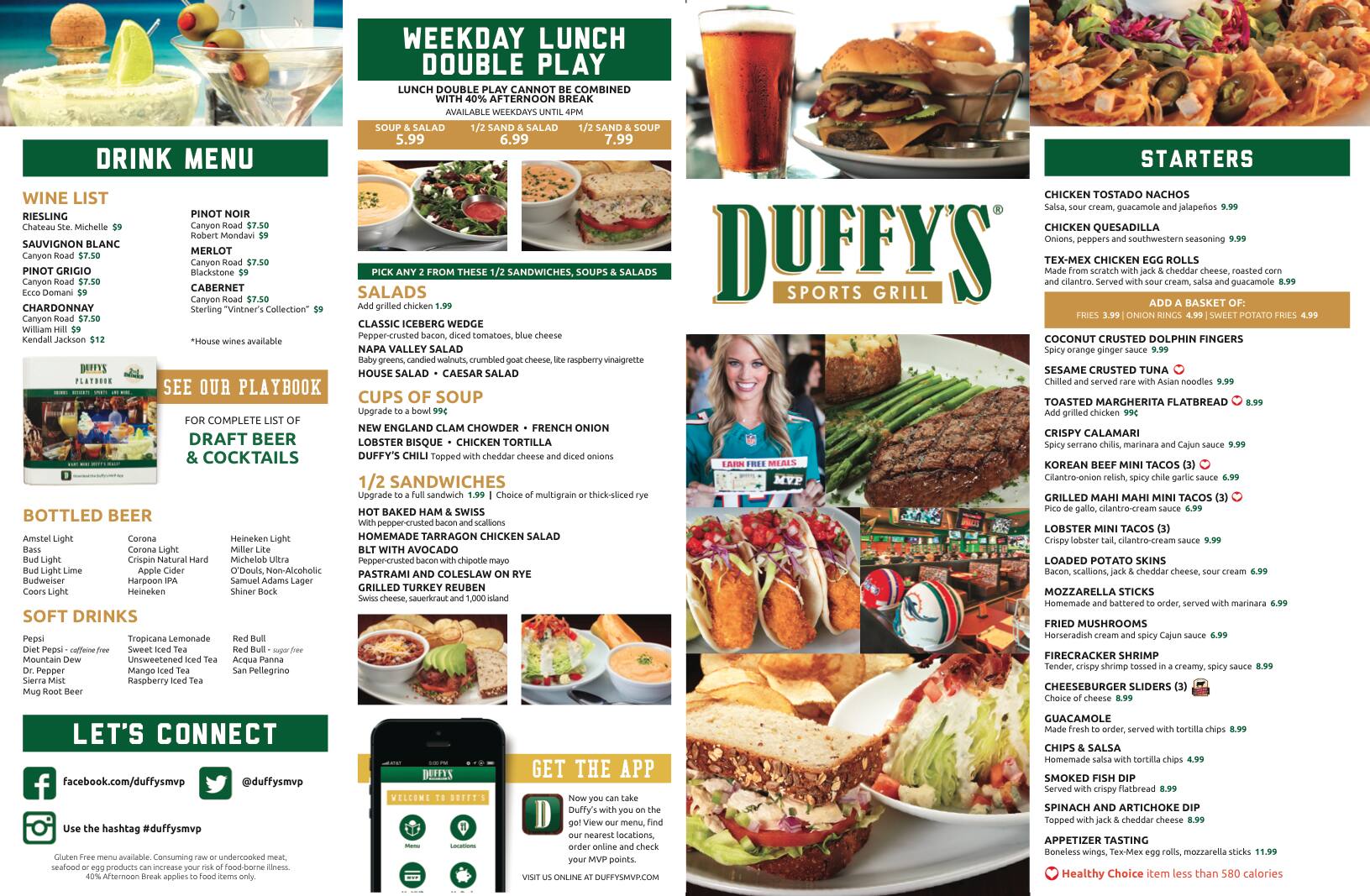 Duffy s Sports Grill Menu Urbanspoon Zomato