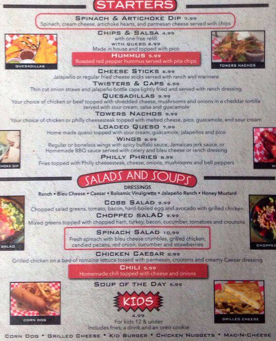 Towers Tap House Menu, Menu for Towers Tap House, Frisco, Frisco