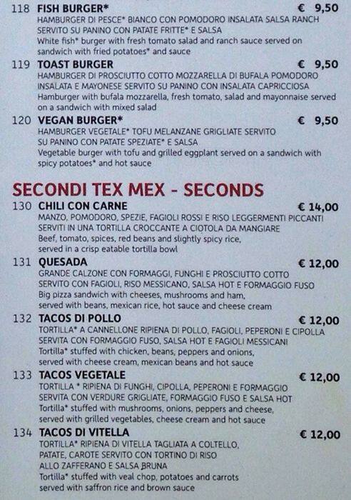 Menu di Birreria Moretti 