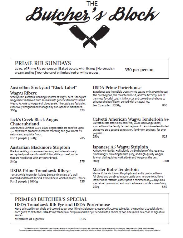 Prime68 JW Marriott Marquis Menu Zomato