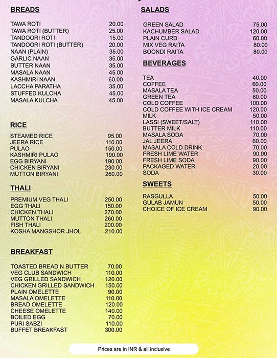 Eat menu