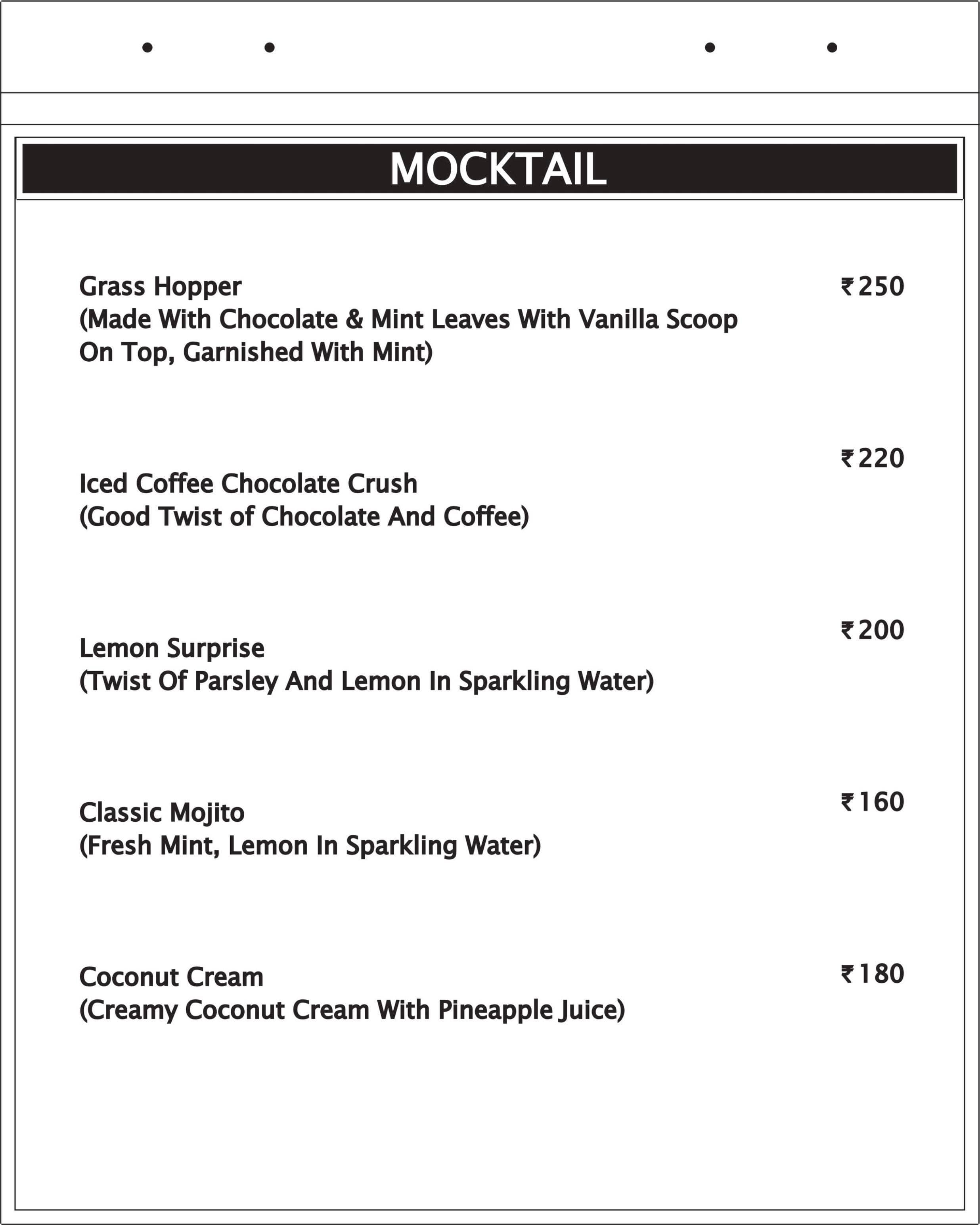 Falafel Lovers menu