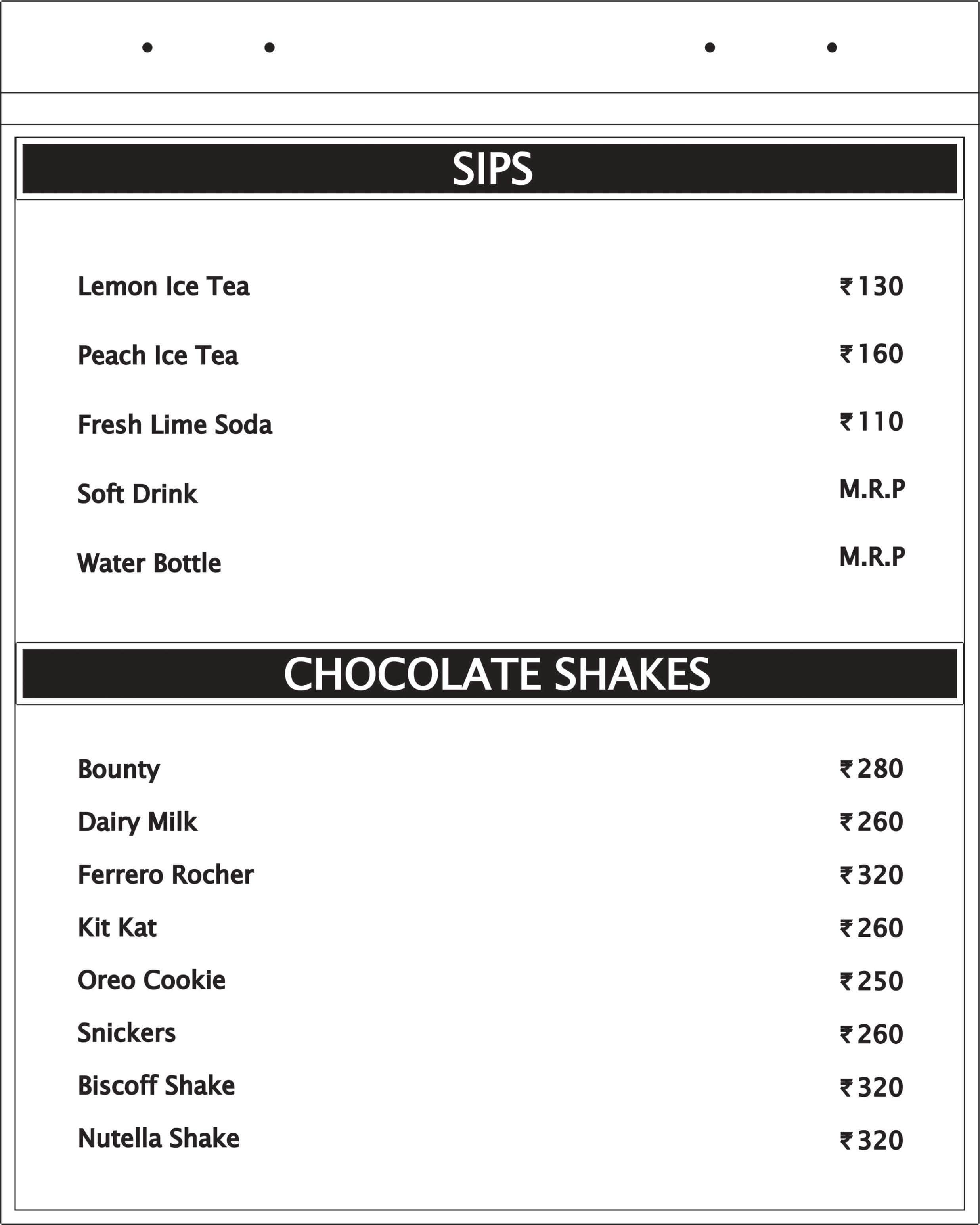 Falafel Lovers menu