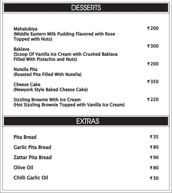 Falafel Lovers menu