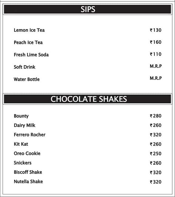 Falafel Lovers menu