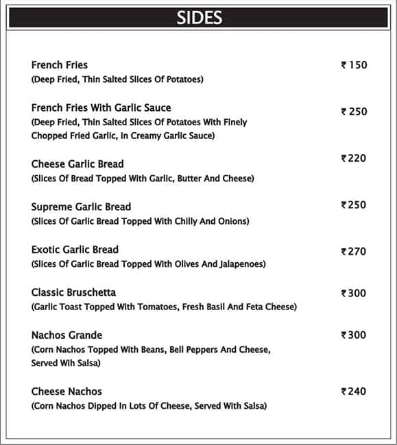 Falafel Lovers menu