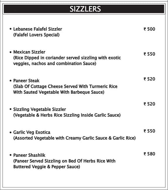 Falafel Lovers menu