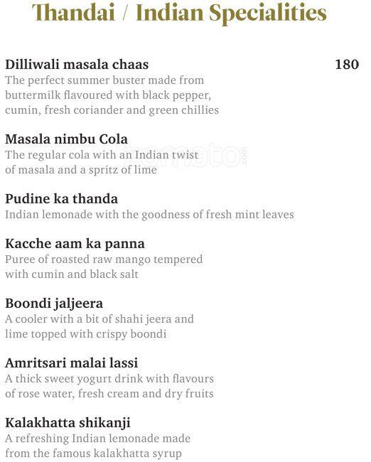 Menu at Bayleaf Restaurant & Bar, Bengaluru, Shop No. 1