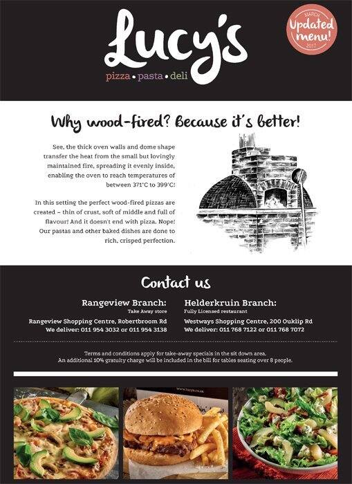 Lucy's Menu, Menu for Lucy's, Krugersdorp, West Rand Zomato SA