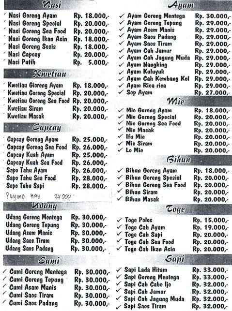 Cita Rasa Chinese Food Menu Menu untuk Cita Rasa Chinese 