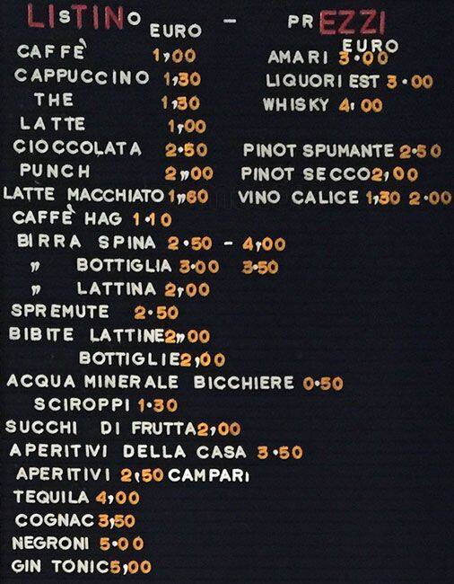 Menu di Euro Bar 