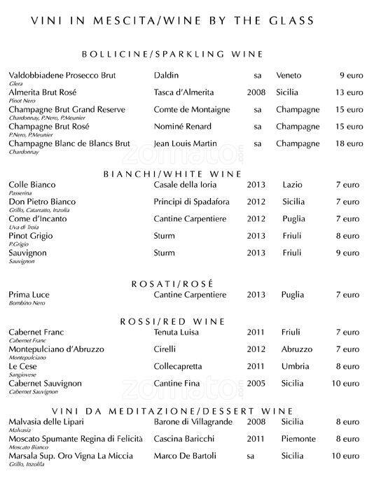 Menu di Hotel Majestic 