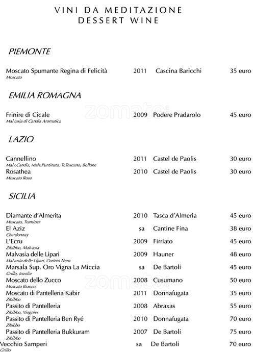 Menu di Hotel Majestic 