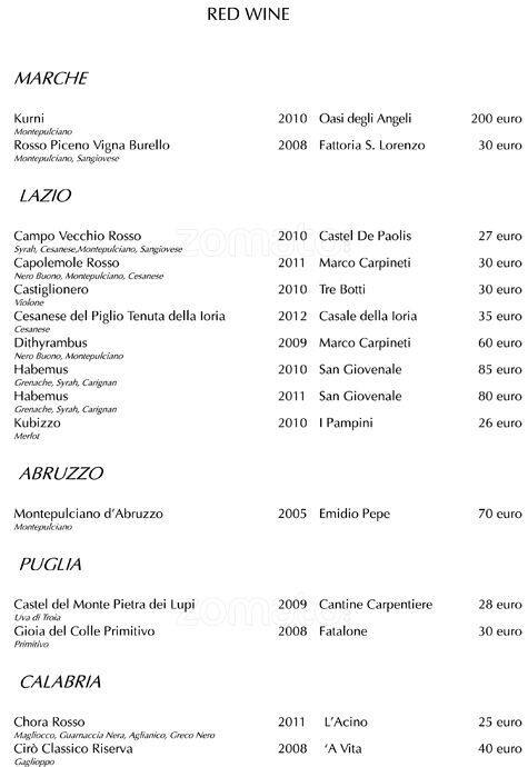 Menu di Hotel Majestic 