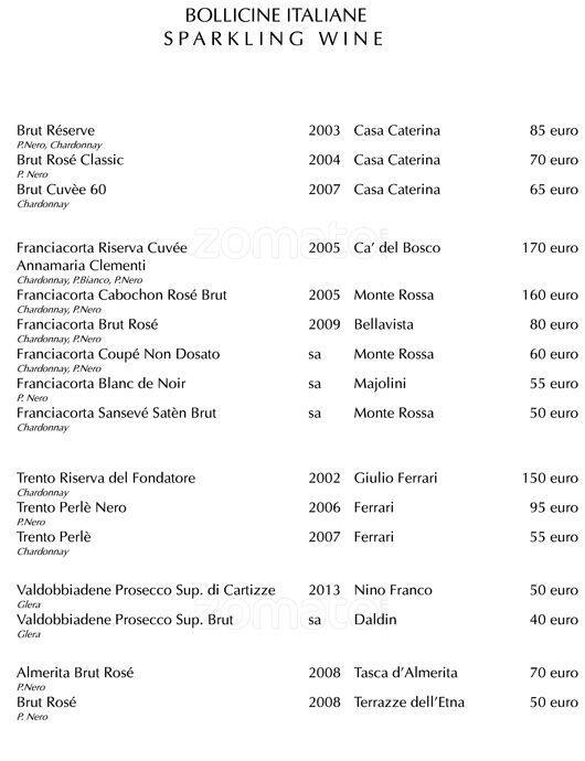 Menu di Hotel Majestic 